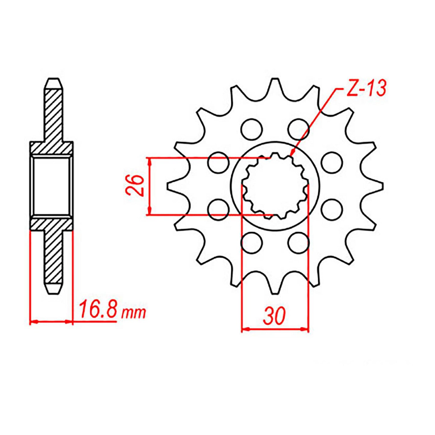 MTX 1269 Hornet Lightweight Steel Front Sprocket #520 (520 Conversion)