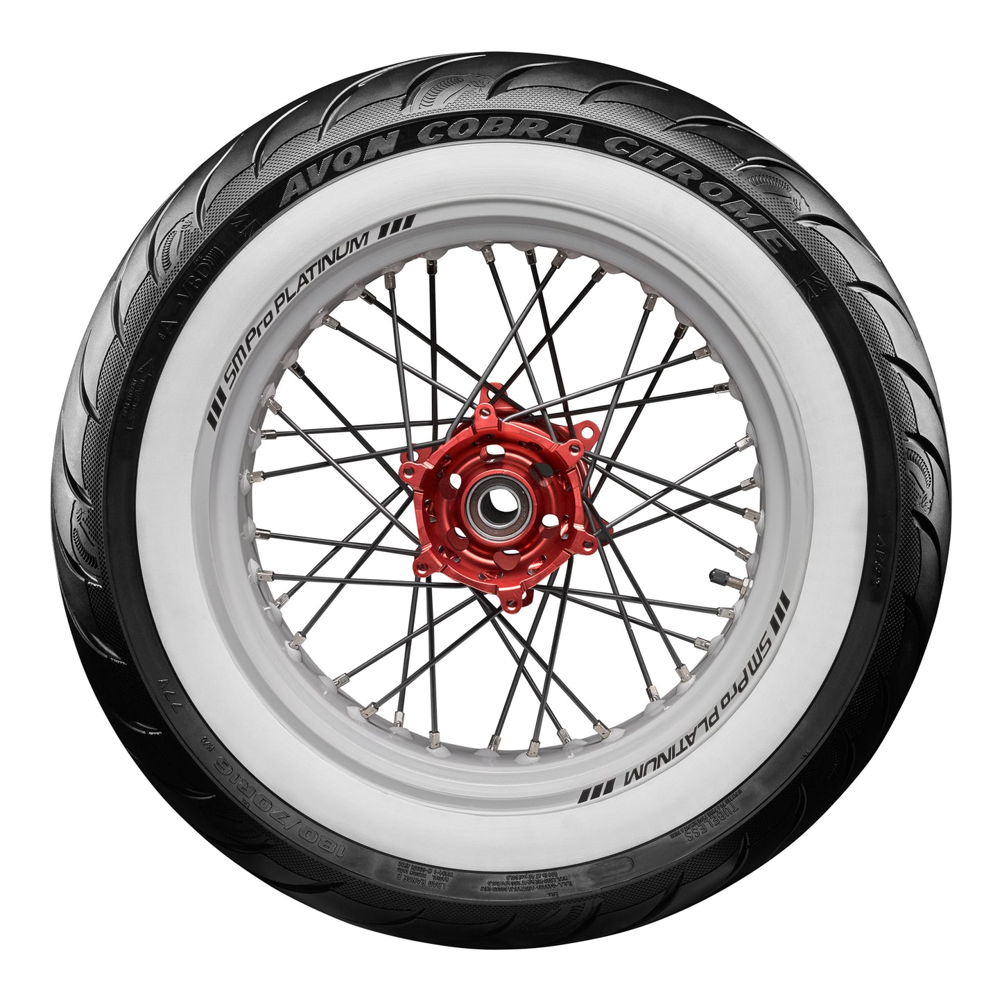 Avon Cobra Chrome 180/70R16 White Wall Rear Tyre (77V Rating) AV92