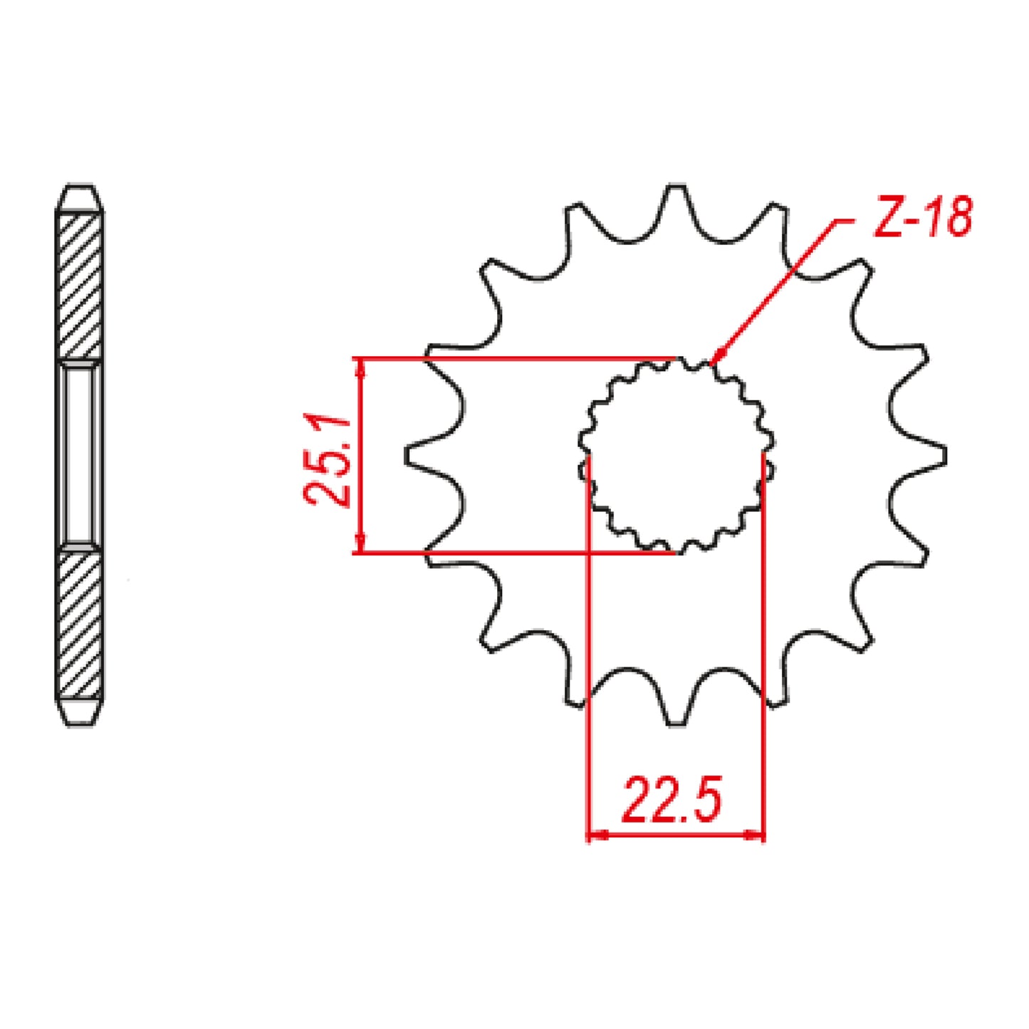 MTX 1185 Steel Front Sprocket #520 (10-1185)