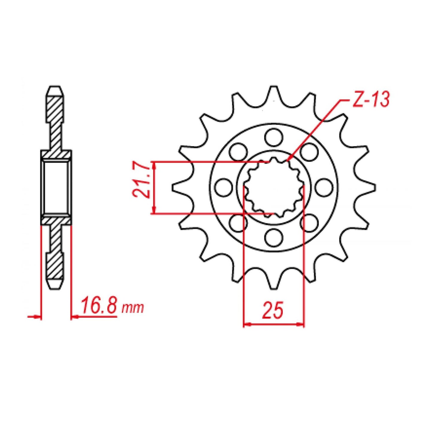 MTX 1373 (2) Steel Front Sprocket #520 (10-MGS)