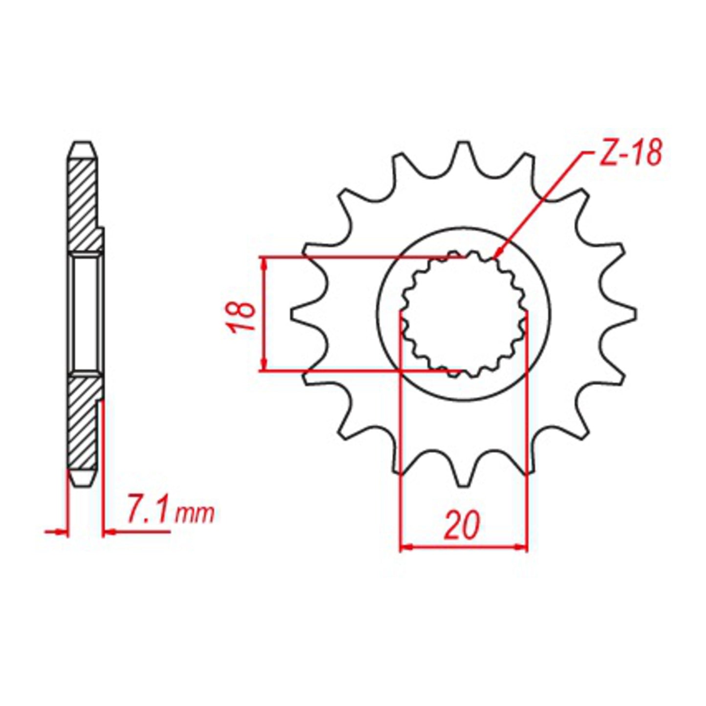 MTX 427 Hornet Lightweight Steel Front Sprocket #520 (10B-141)
