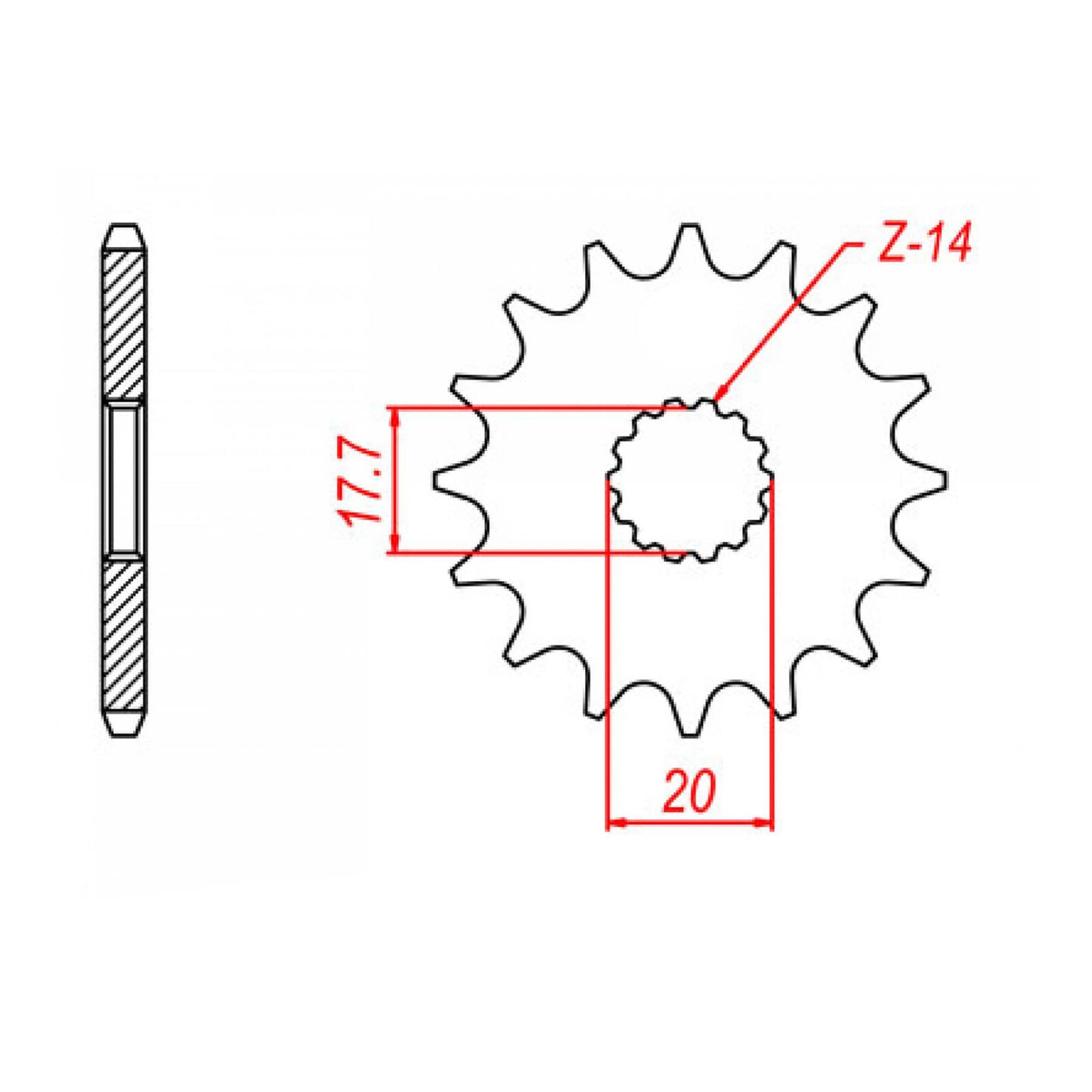 MTX 558 (2) Steel Front Sprocket #428 (10-558)