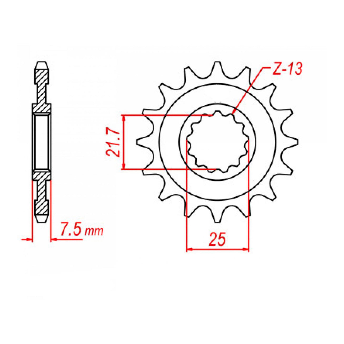 MTX 1536 Steel Front Sprocket #520 (10-536)