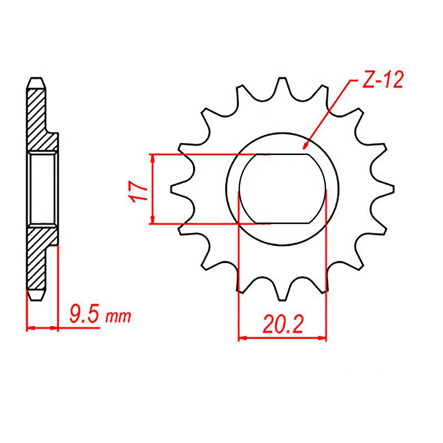 MTX KTM 50 Hornet Lightweight Steel Front Sprocket #415 (10B-KT3)
