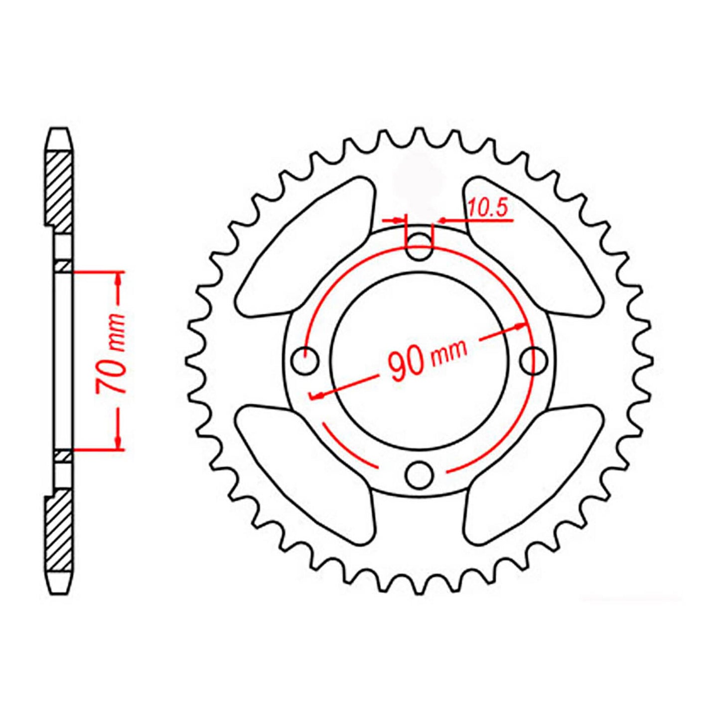 MTX 264 Steel Rear Sprocket #428 (11-Y2P)