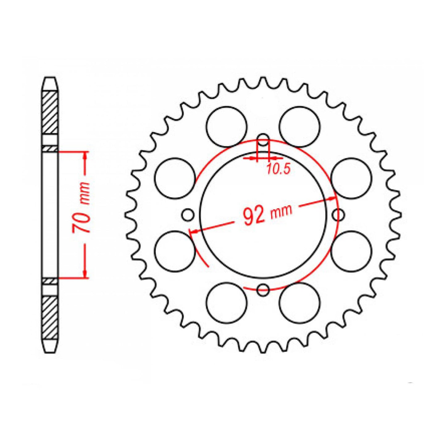 MTX 476 Steel Rear Sprocket #530 (11-033)