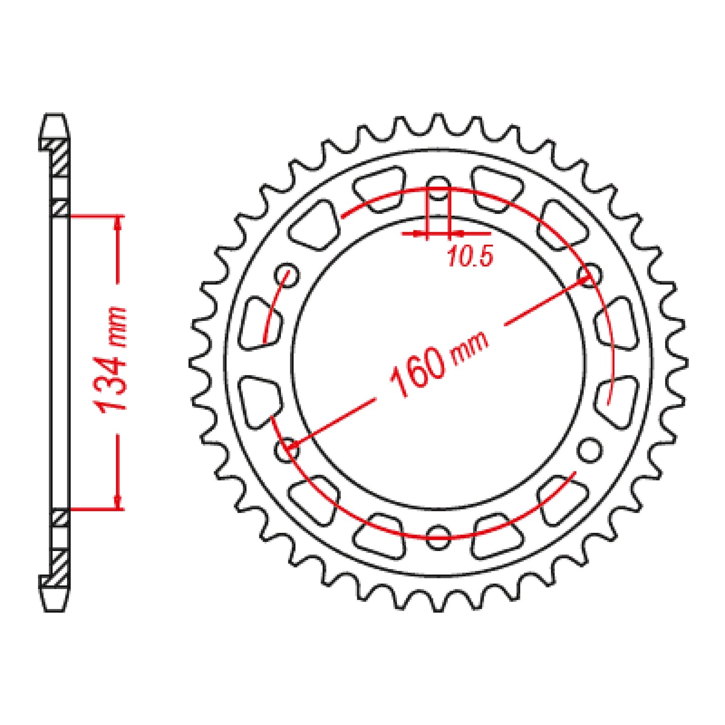 MTX 1317 Steel Rear Sprocket #525 (11-1317)