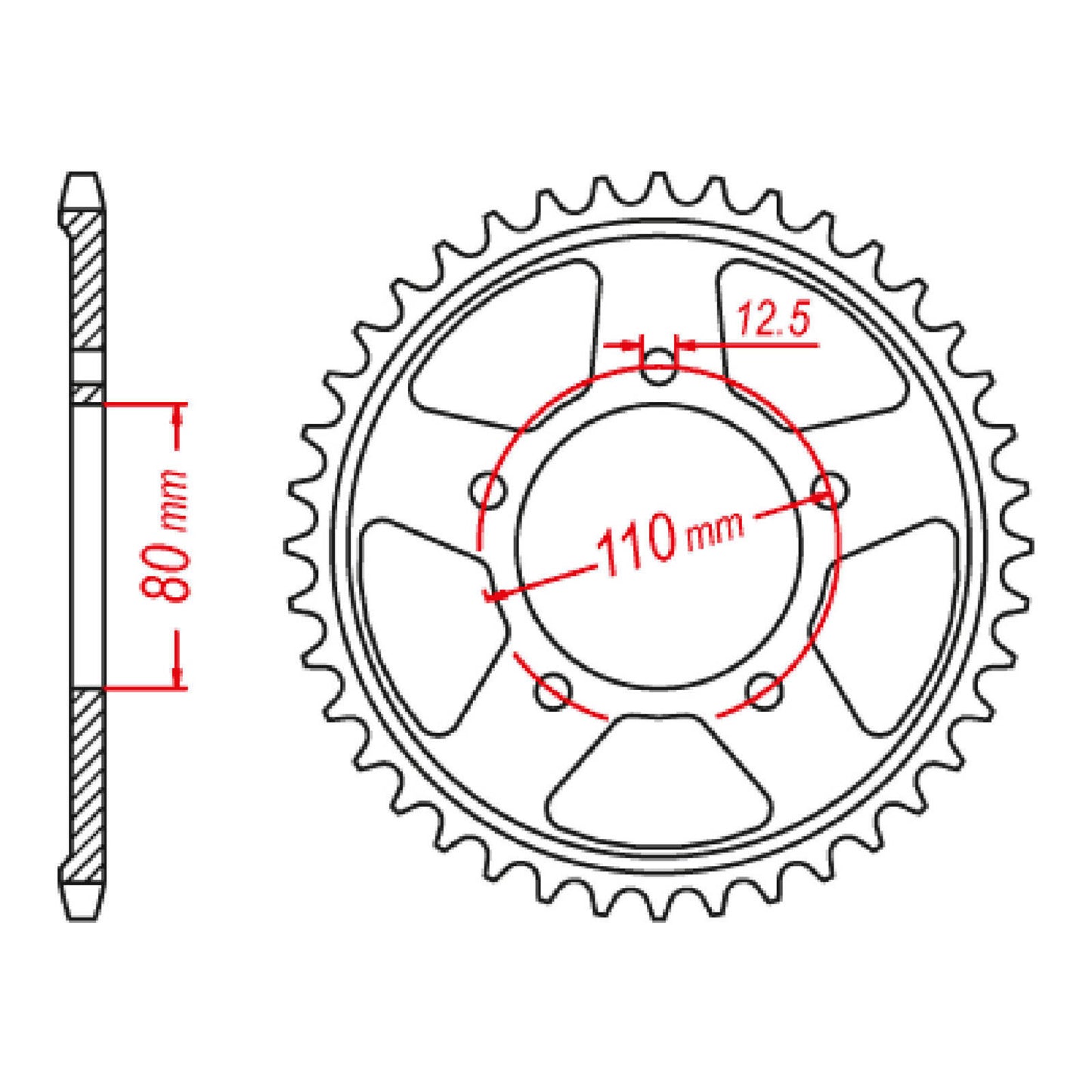 MTX 1331 Steel Rear Sprocket #525 (11-1331)