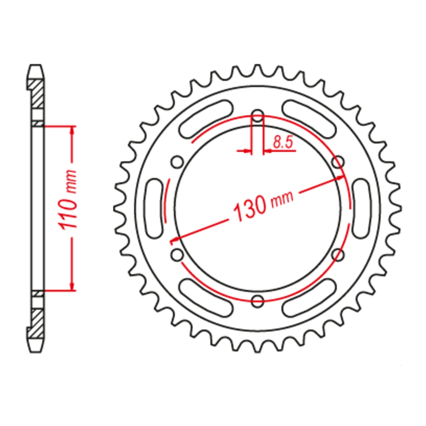 MTX 1870 Steel Rear Sprocket #428 (11-1870)