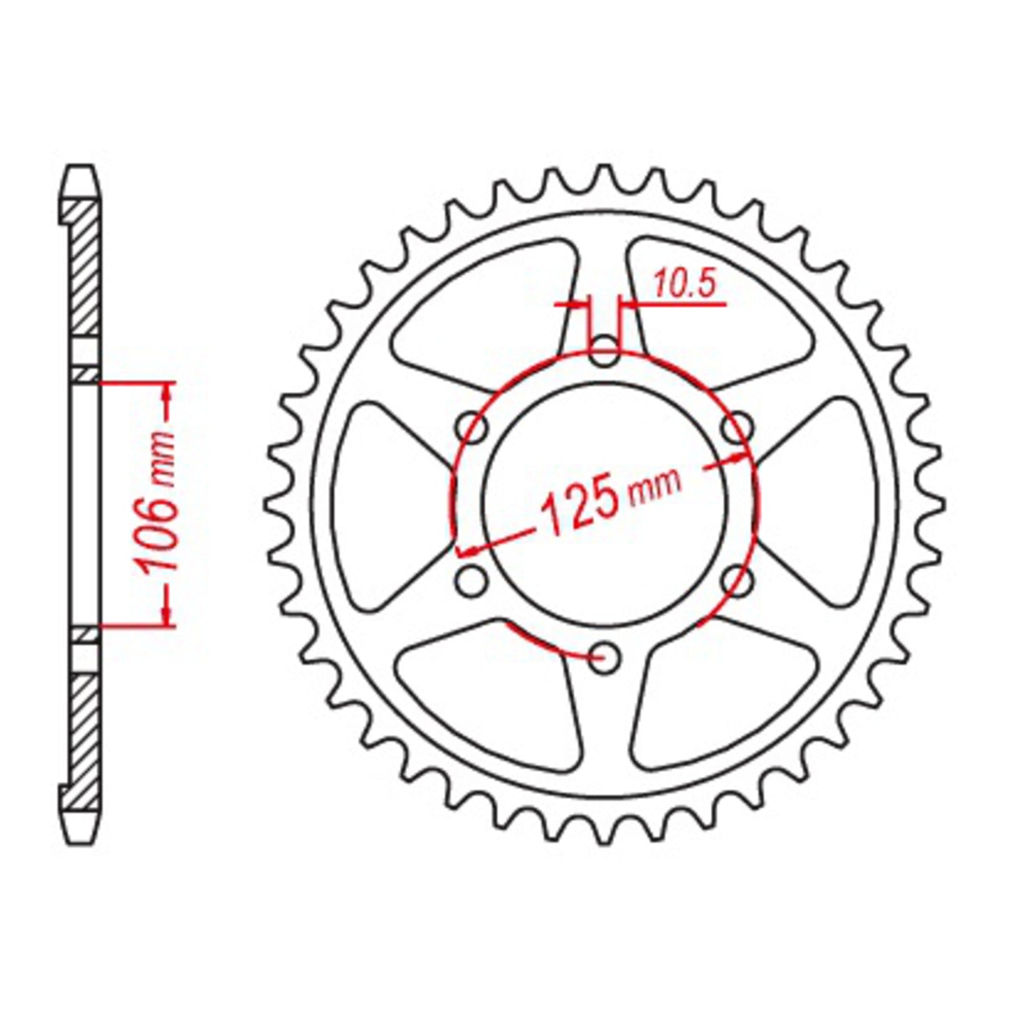 MTX 2020 Steel Rear Sprocket #520 (11-2020)