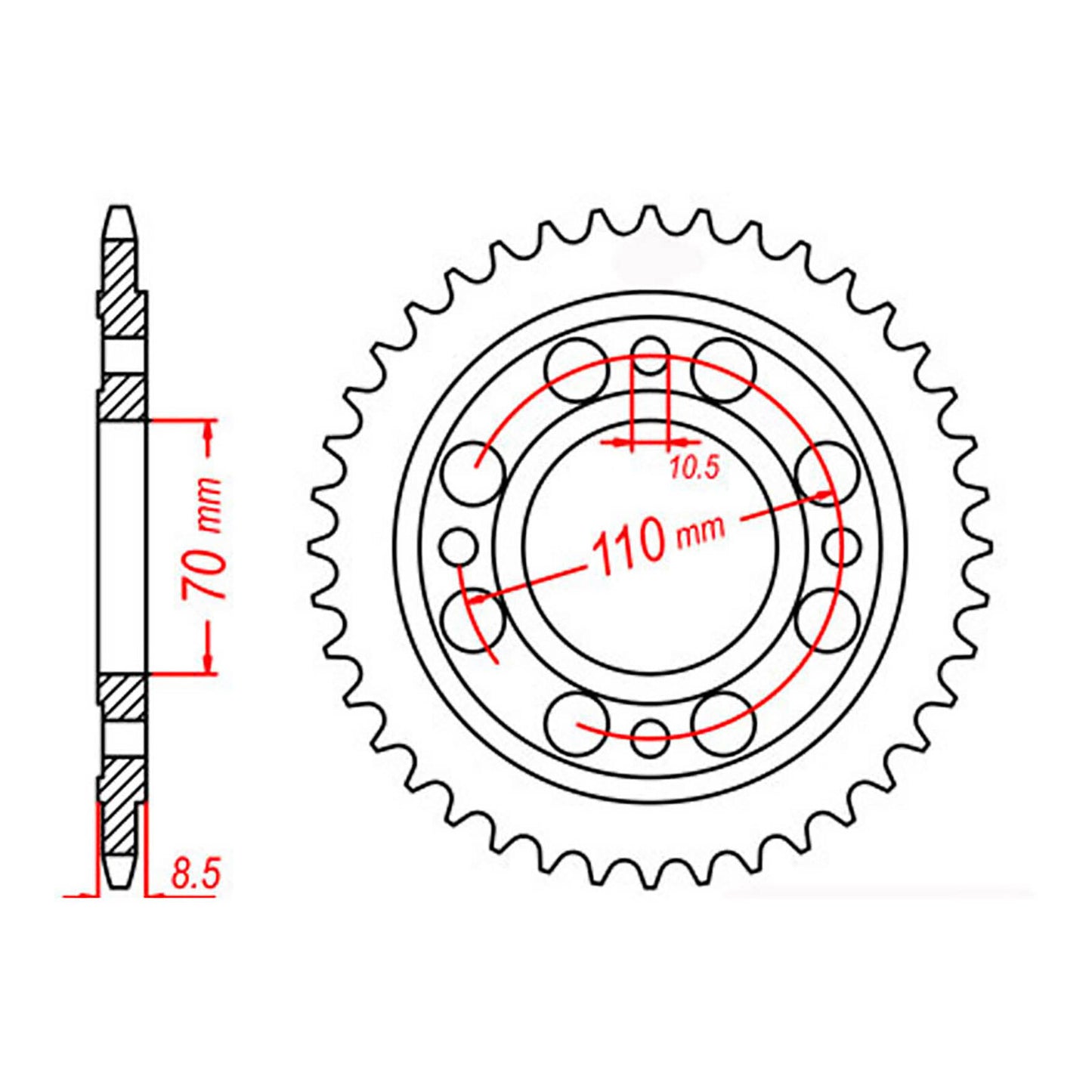 MTX 247 Steel Rear Sprocket #520 (11-443)