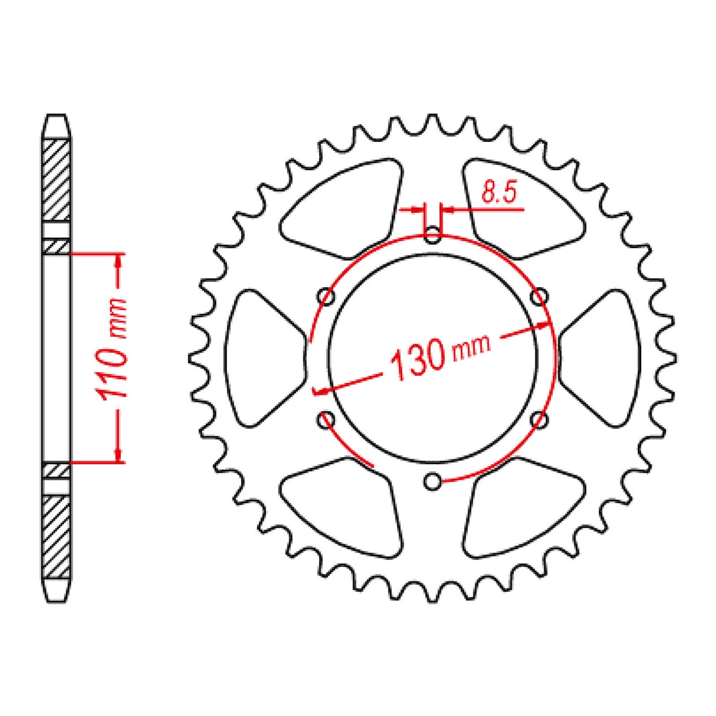 MTX 1977 Steel Rear Sprocket #520 (11-329)