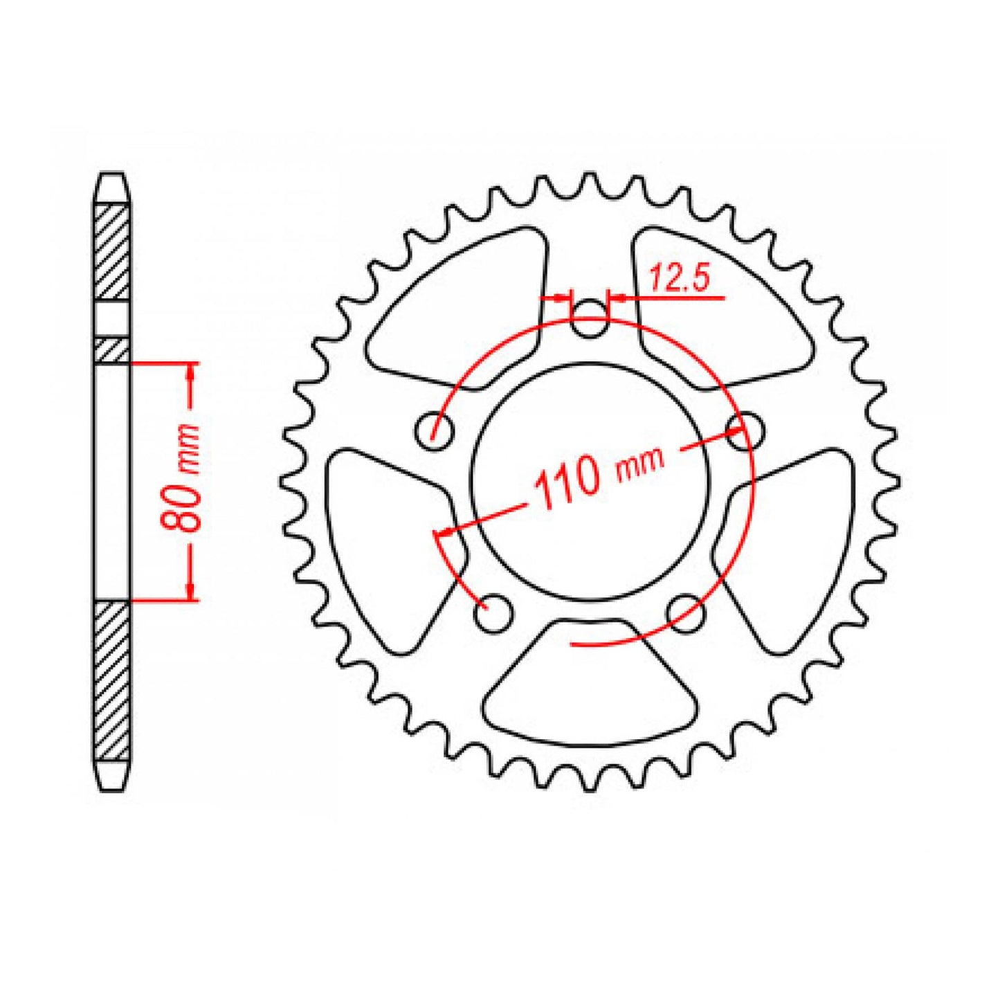 MTX 336 Steel Rear Sprocket #630 (11-442)