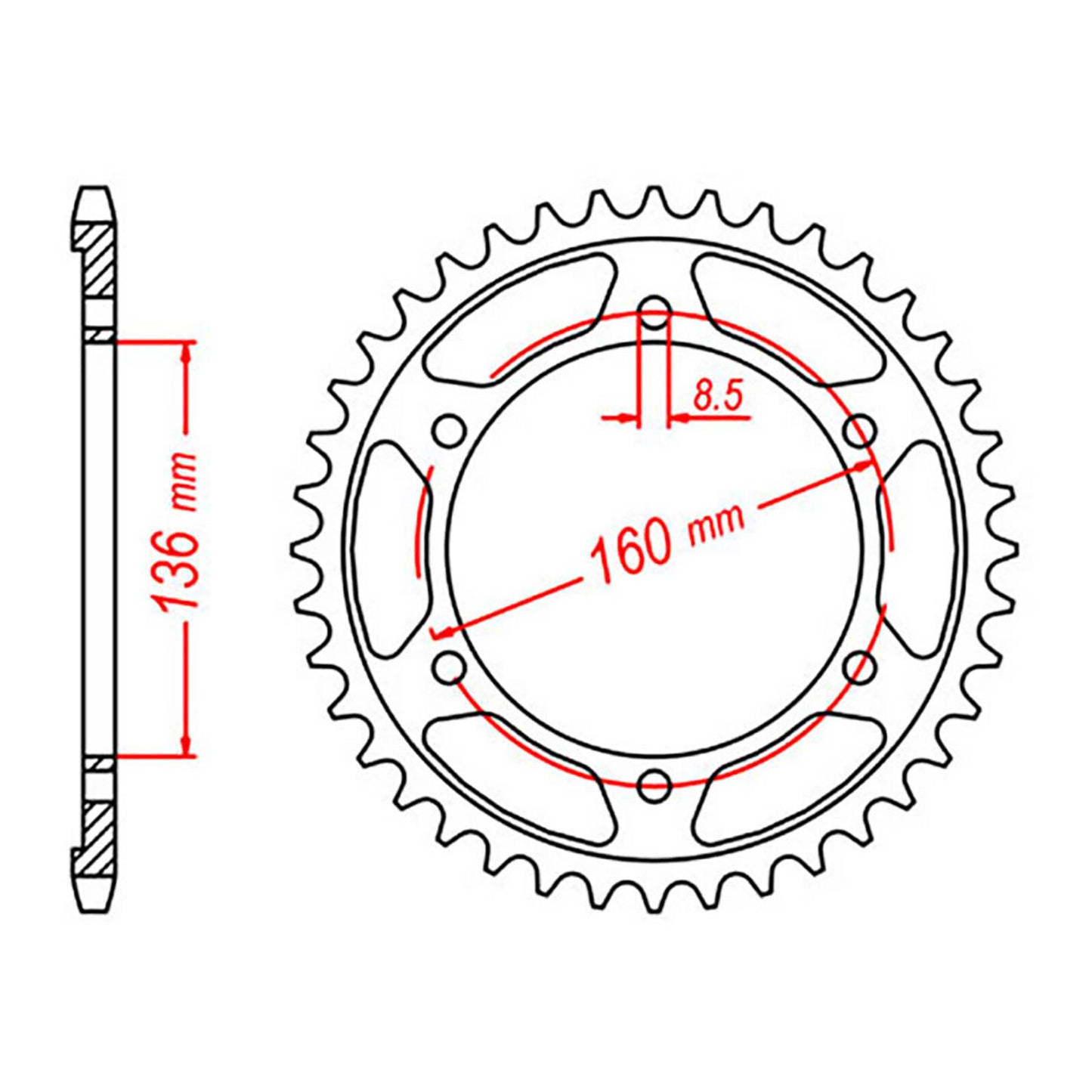 MTX 005 Steel Rear Sprocket #520 (11-BMW)