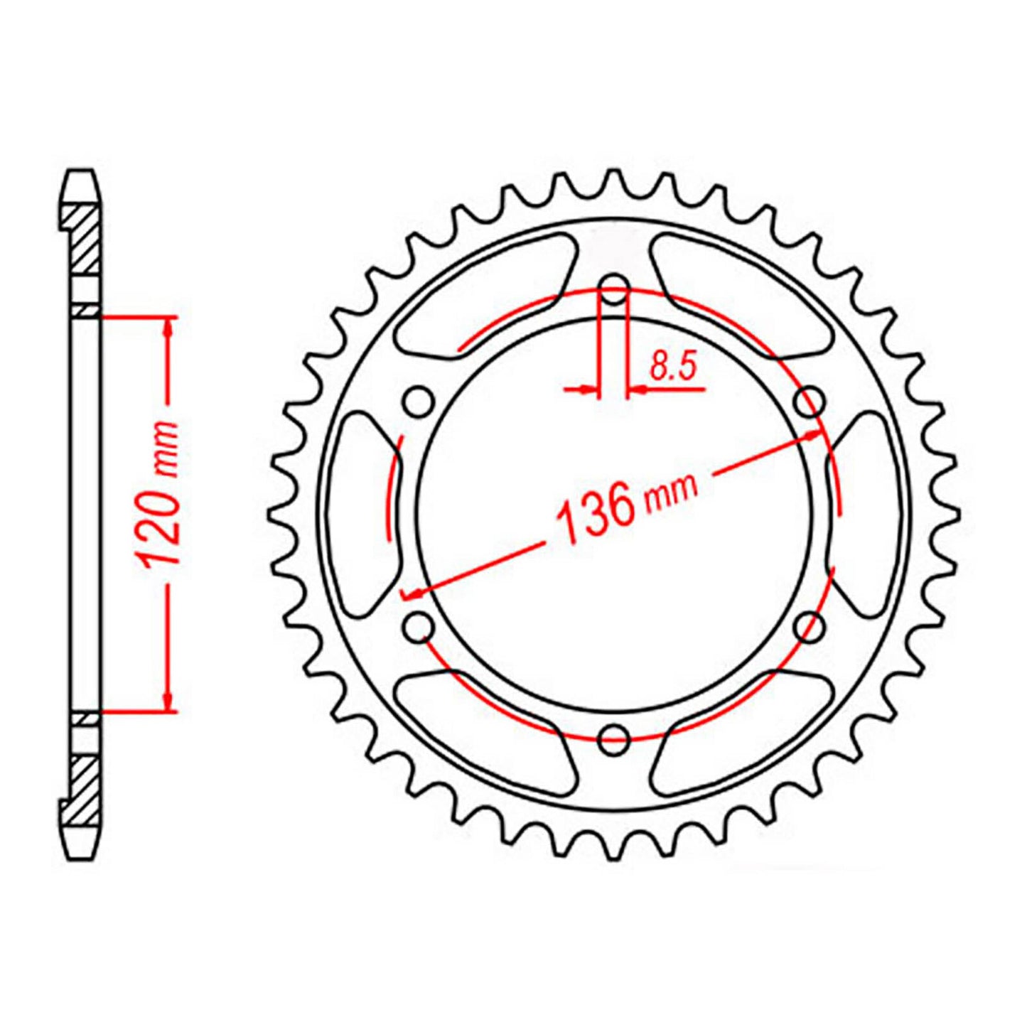 MTX 1847 Steel Rear Sprocket #428 (11-1HX)
