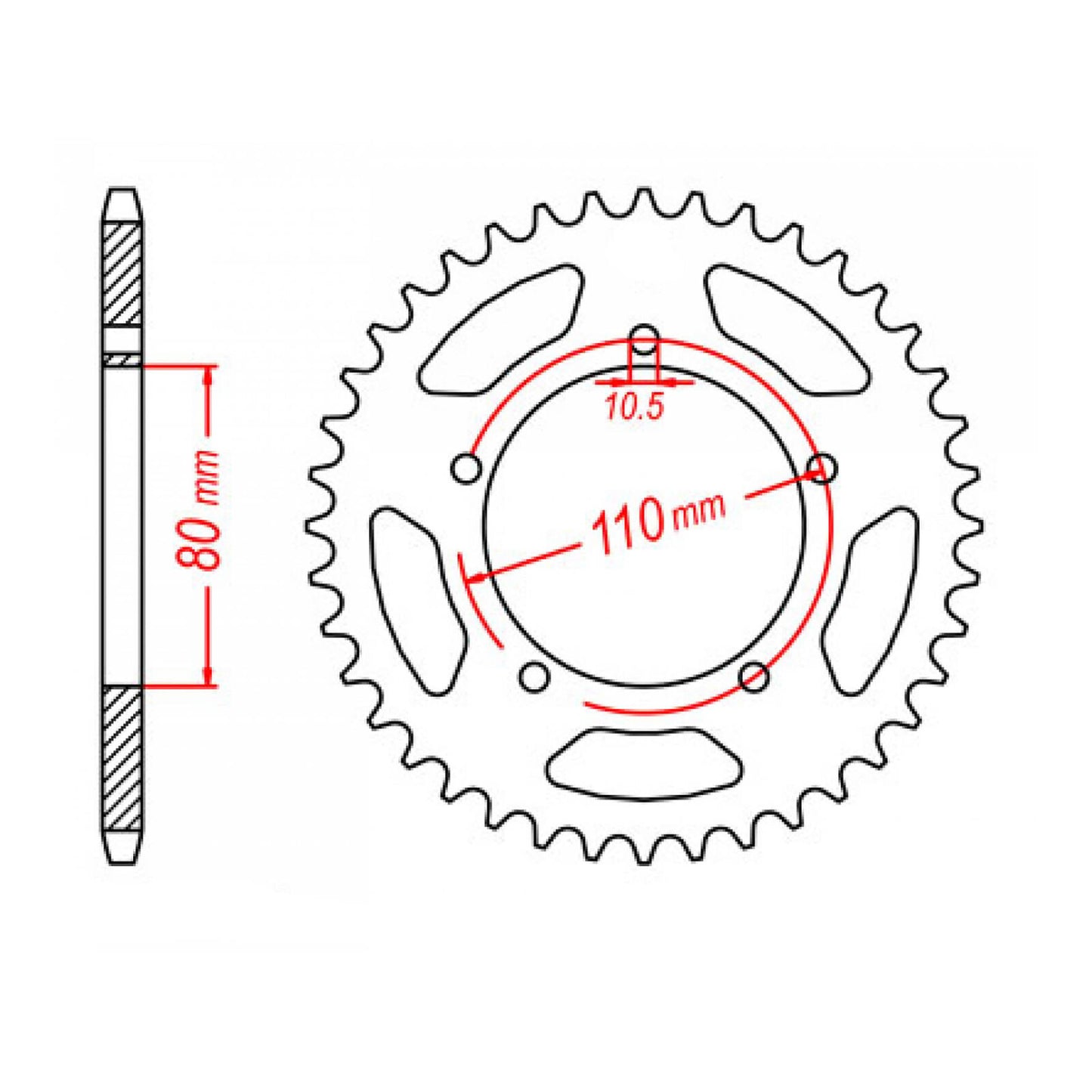 MTX 1075 Steel Rear Sprocket #520 (11-KCR)