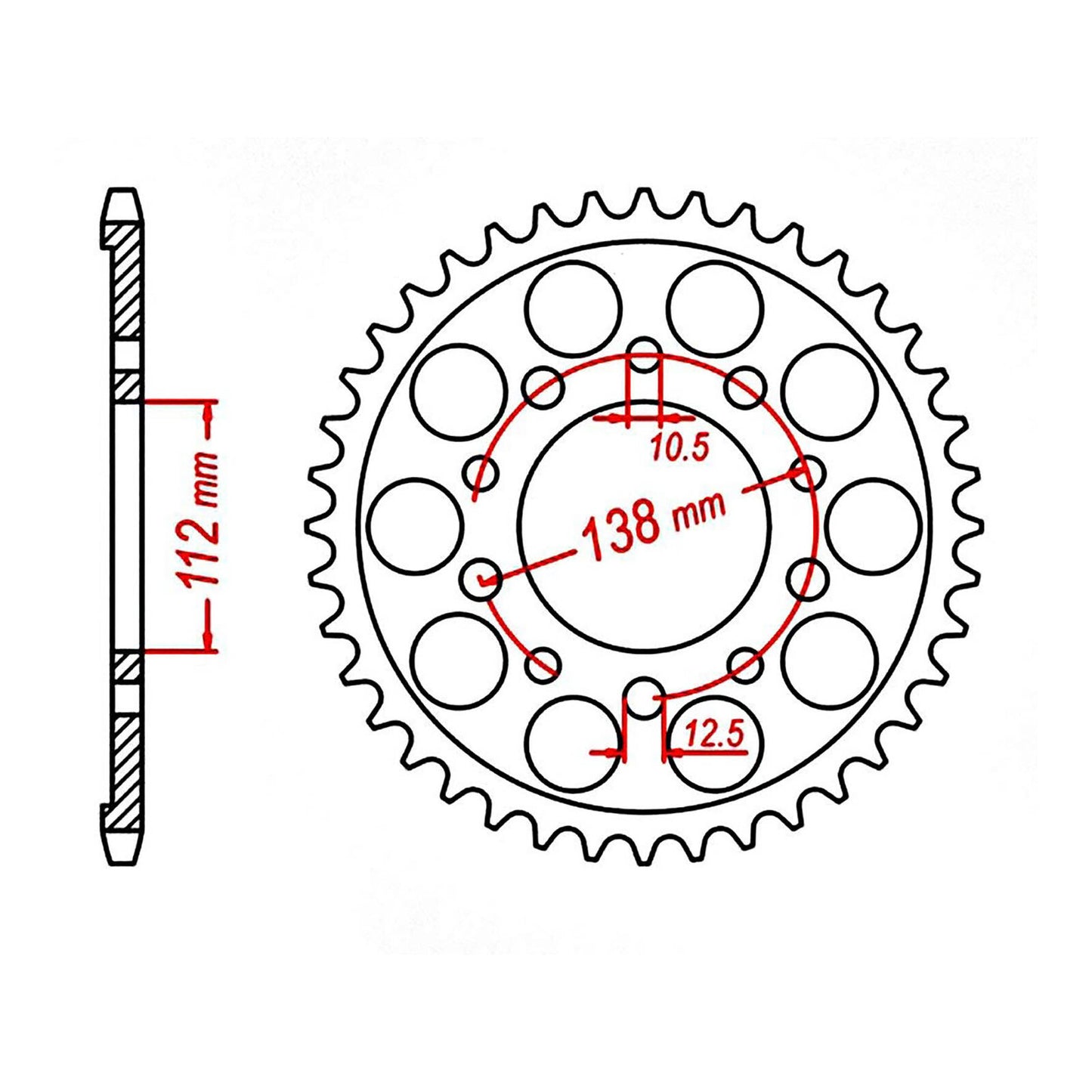 MTX 1303 (2) Steel Rear Sprocket #520 (11-MGS)