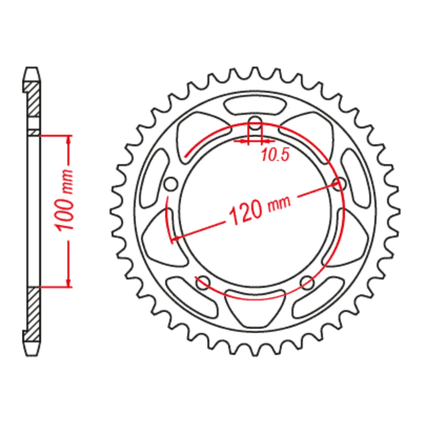 MTX 713 Steel Rear Sprocket #525 (11-713)