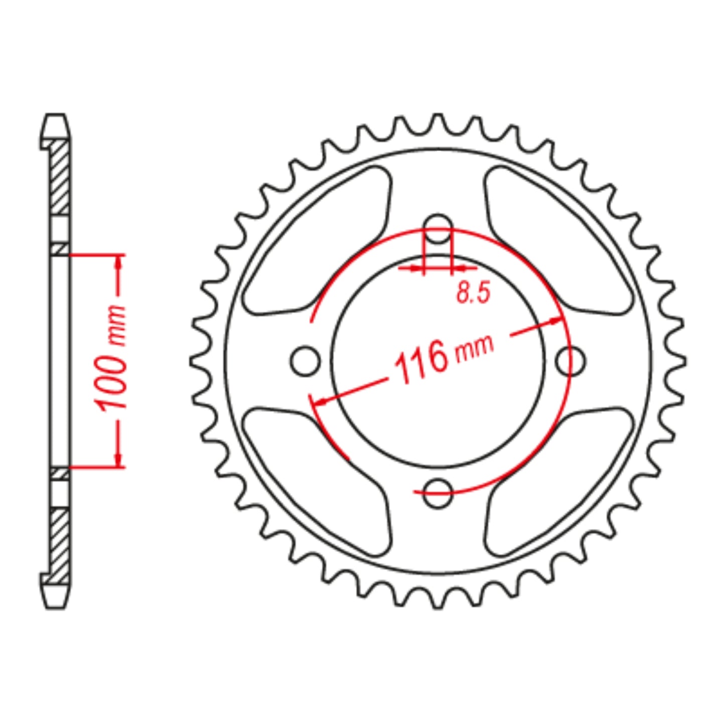MTX 462 Steel Rear Sprocket #428 (11-462)