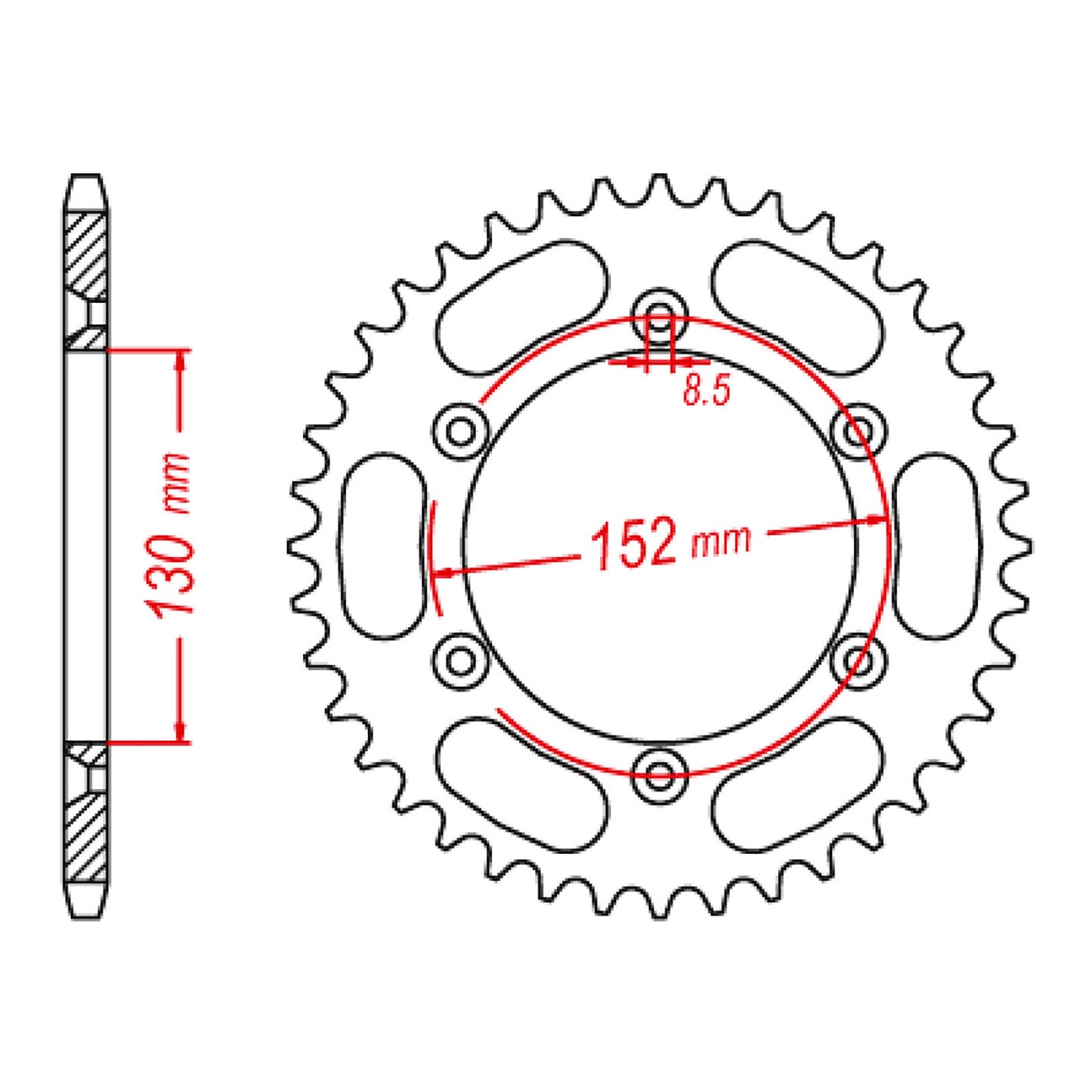 MTX 008 Steel Rear Sprocket #520 (11-BM8)