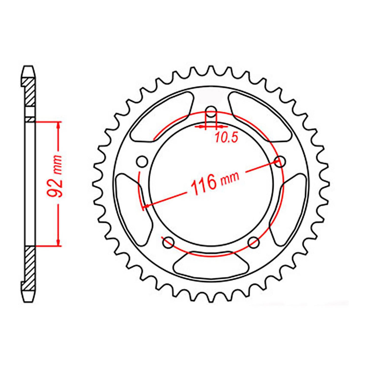MTX 1493 Steel Rear Sprocket #530 (11-493)