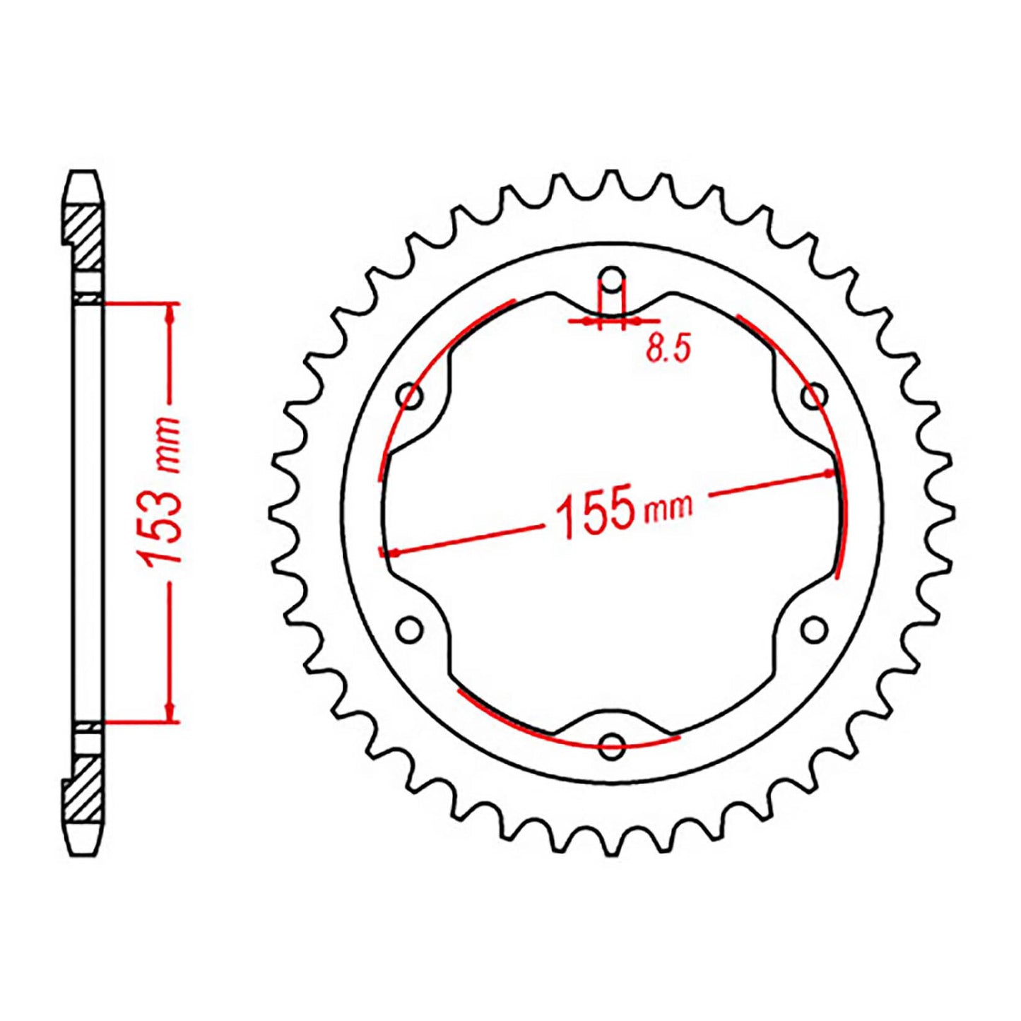 MTX 893 Steel Rear Sprocket #525 (11-893)