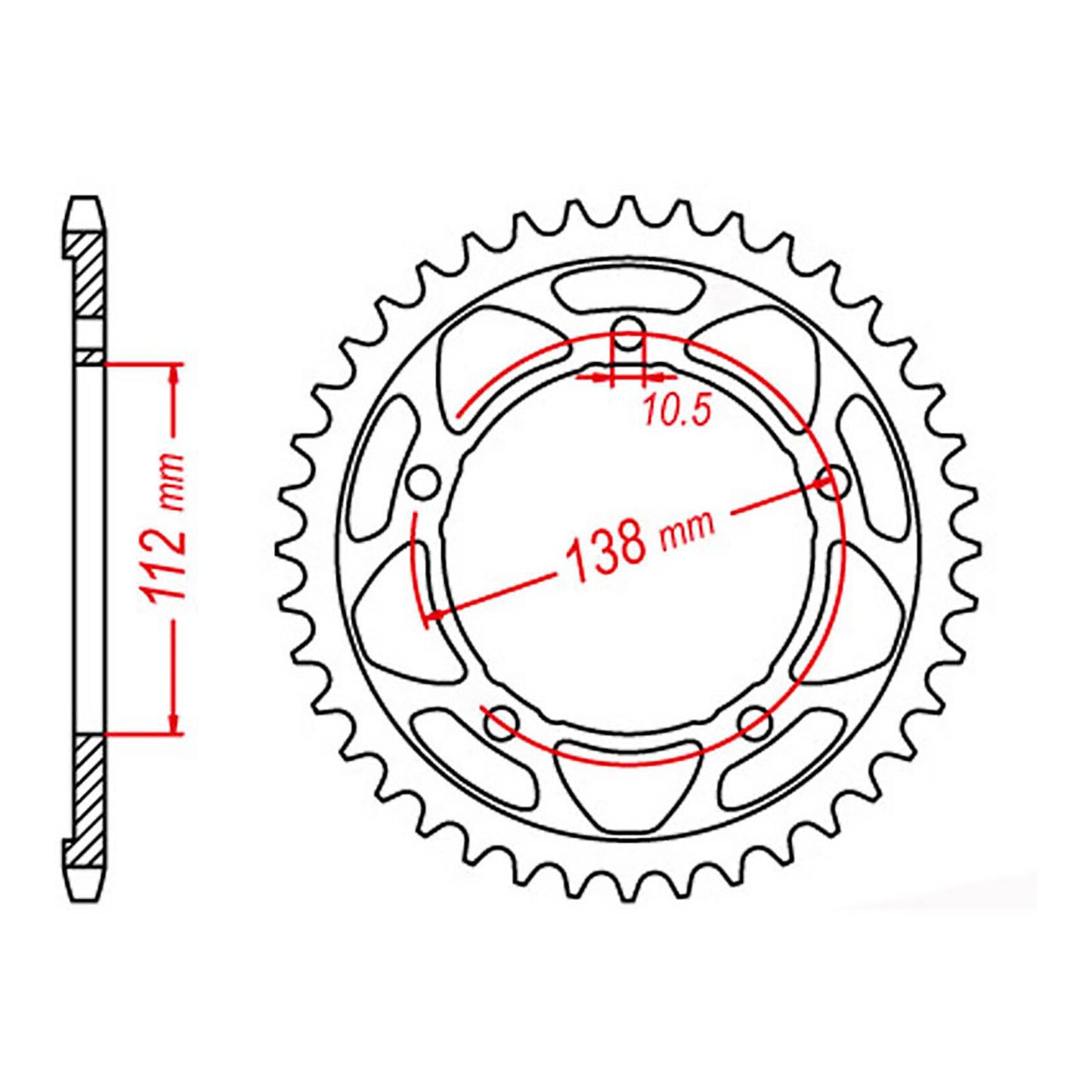 MTX 1877 Steel Rear Sprocket #525 (11-1877)