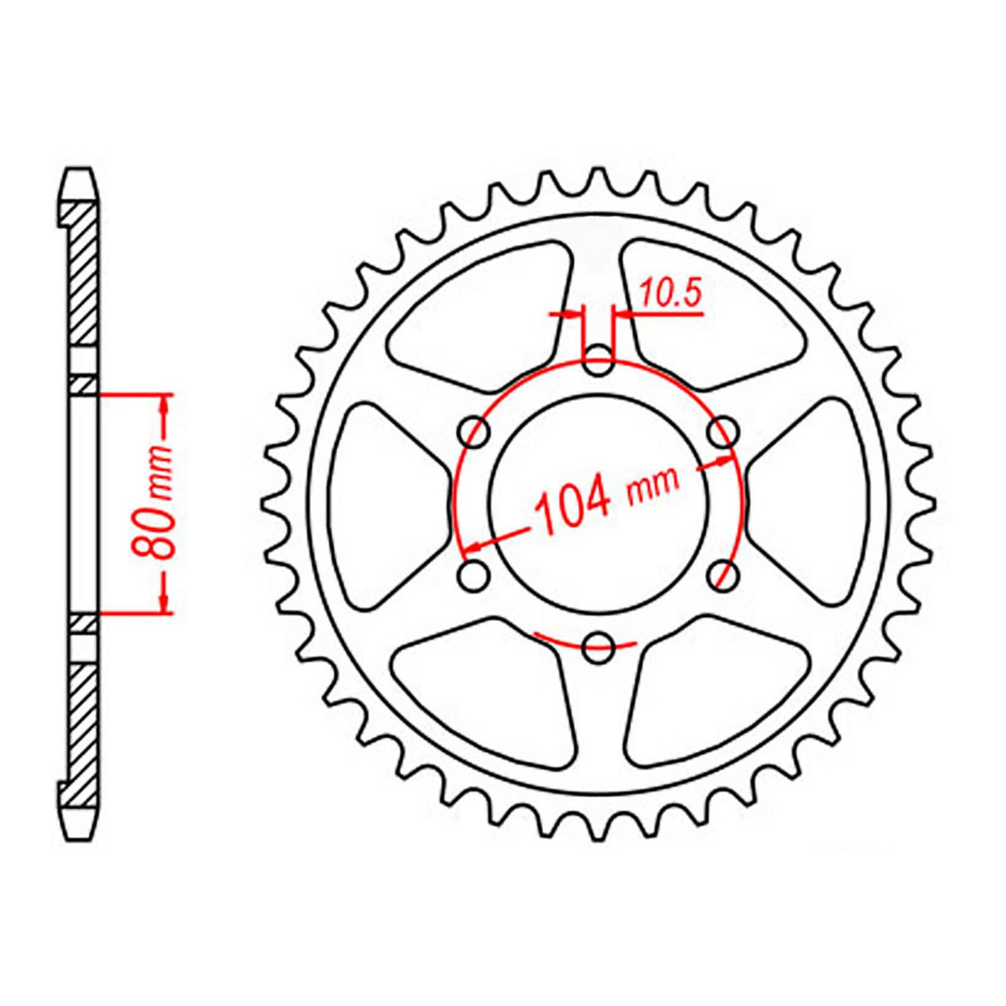 MTX 488 Steel Rear Sprocket #530 (11-054)