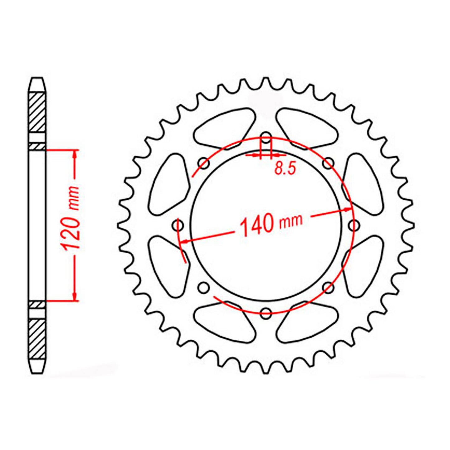 MTX 487 Steel Rear Sprocket #520 (11-186)