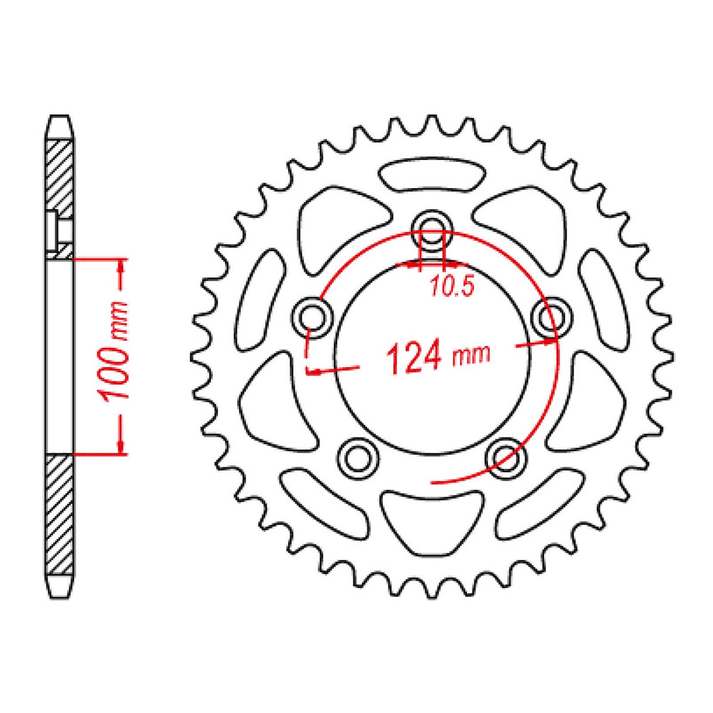 MTX 746 Steel Rear Sprocket #520 (11-746)