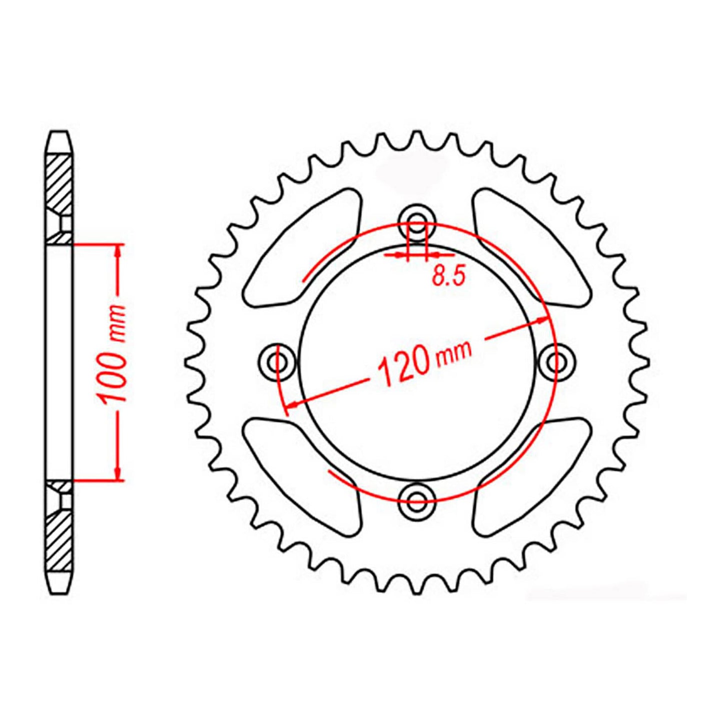 MTX 798 Steel Rear Sprocket #428 (11-209)