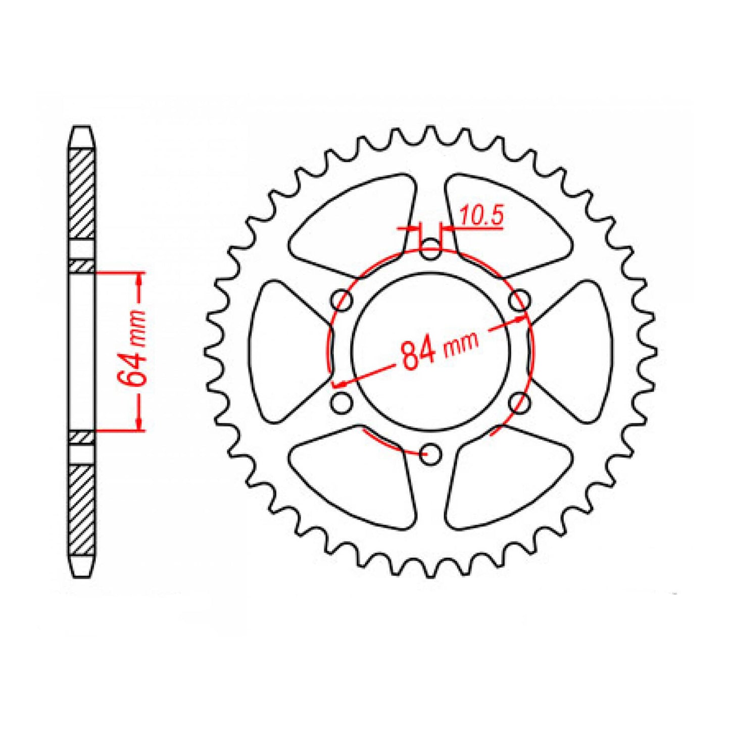 MTX 814 Steel Rear Sprocket #530 (11-440)