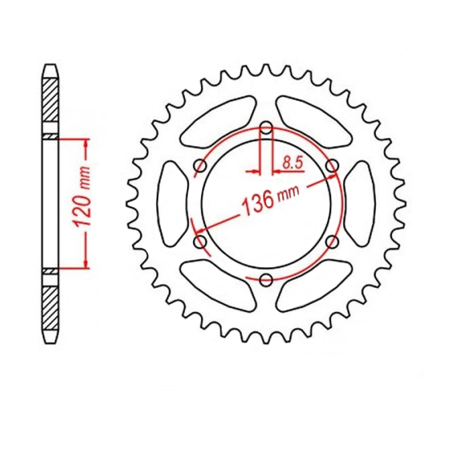 MTX 846 Steel Rear Sprocket #520 (11-191)