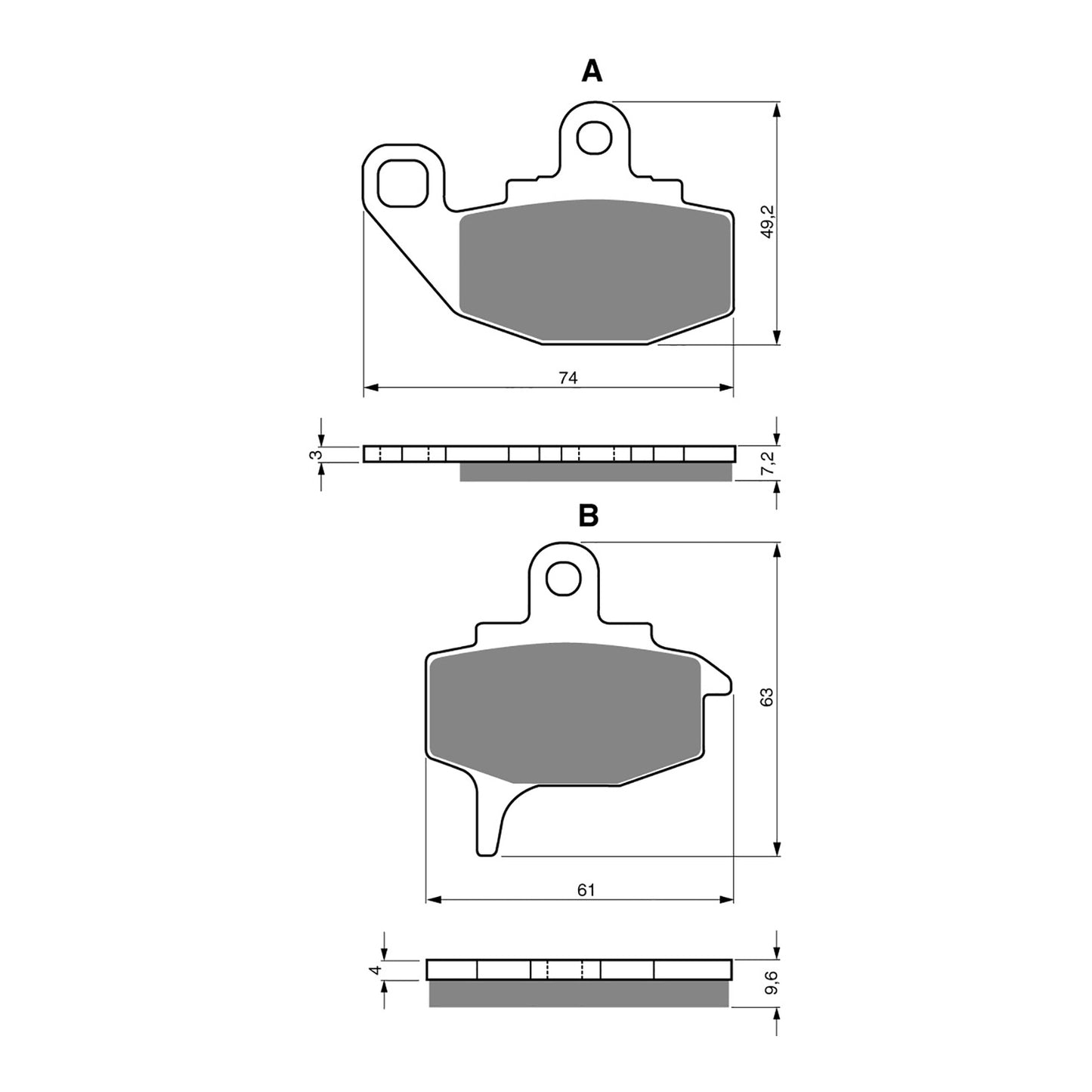 GOLDfren Brake Pads Off-Road Racing GF035 - K5 (PR44)