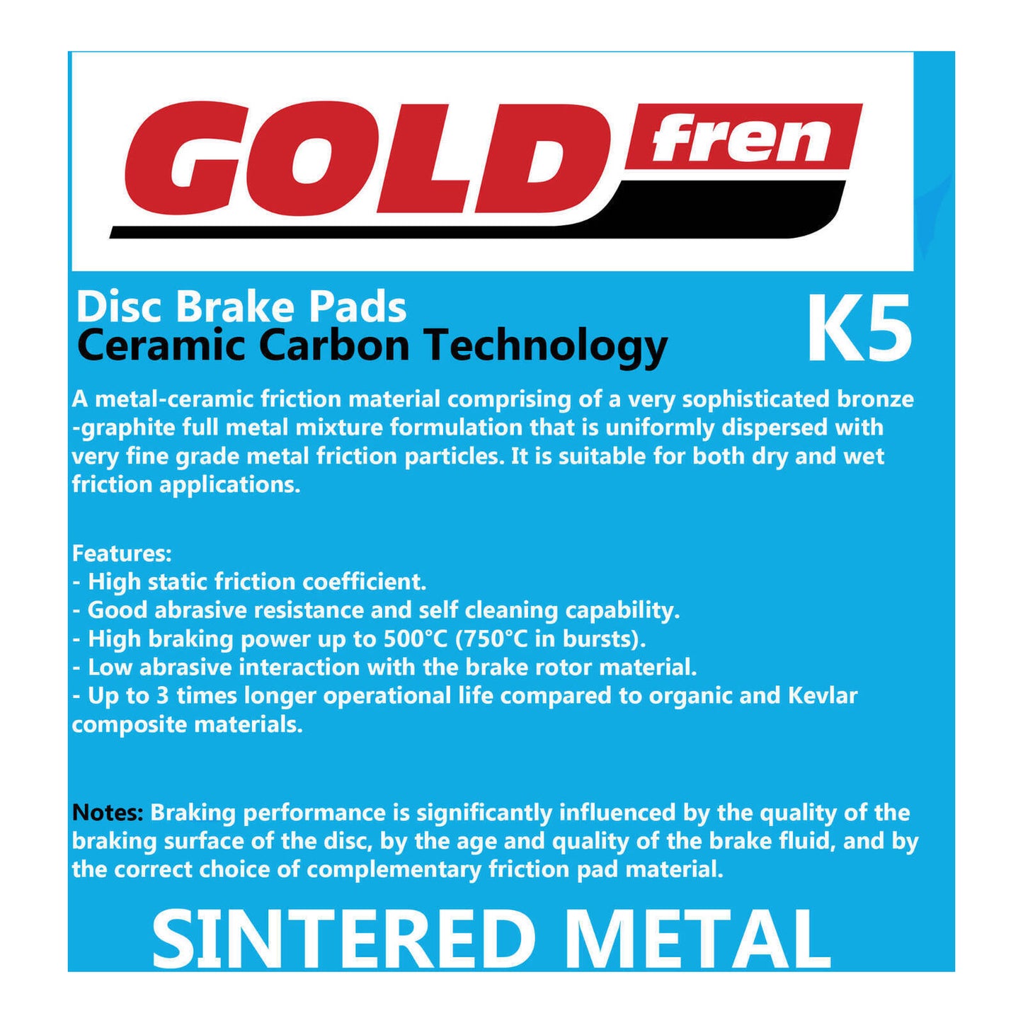 GOLDfren Brake Pads Off-Road Racing GF046 - K5 (PR106)