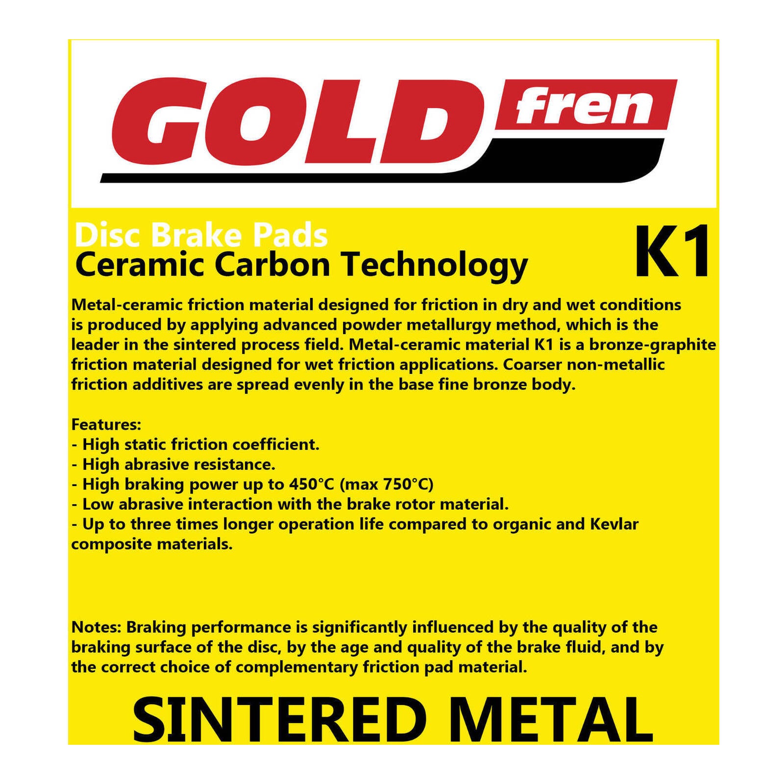 GOLDfren Brake Pads GF309 - K1