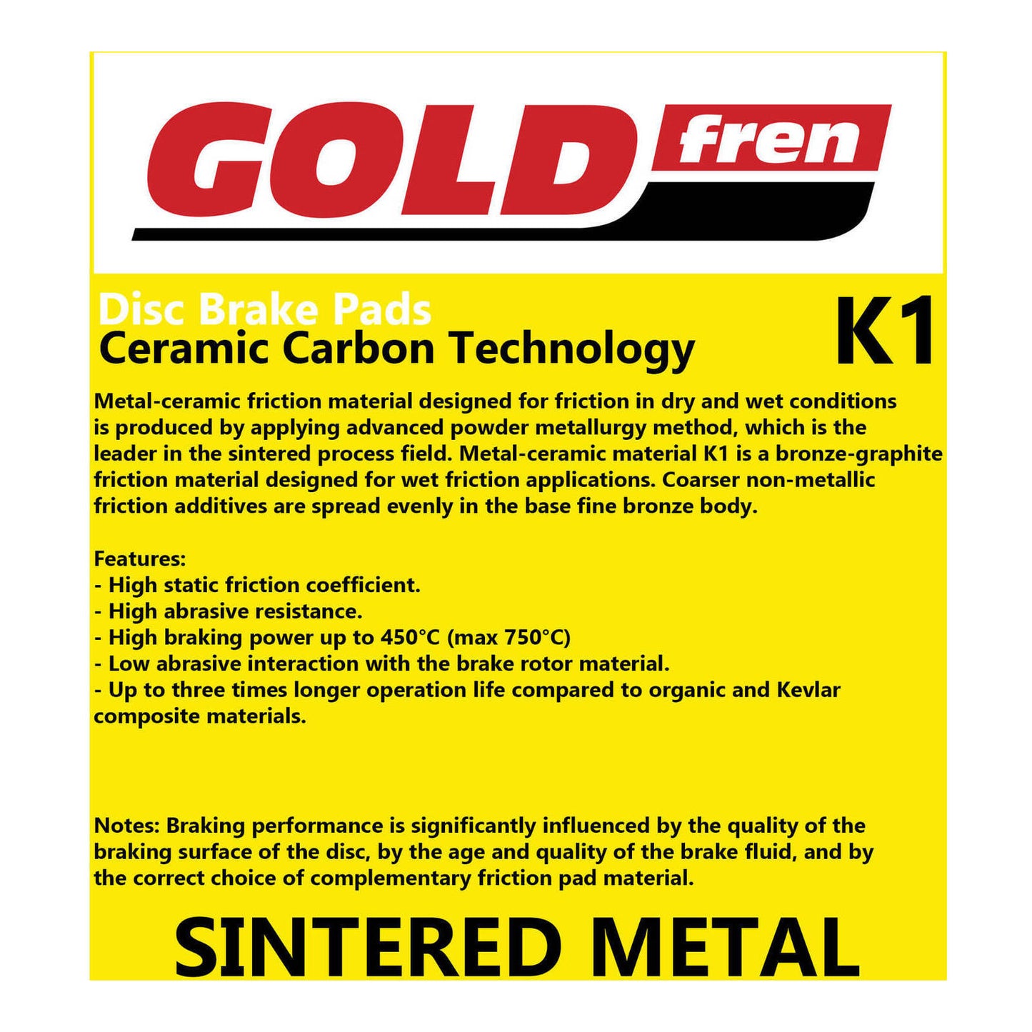 GOLDfren Brake Pads GF310 - K1