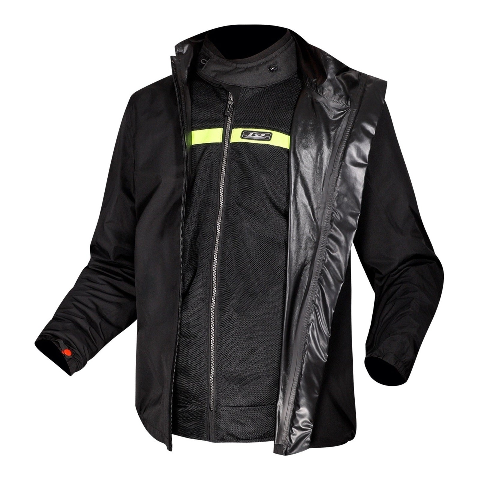 LS2 Riva Men's Jacket - Light Grey / Hi-Vis Orange