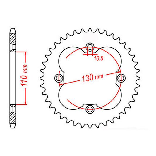 MTX 1350 Steel Rear Sprocket #520 (11-HA2)